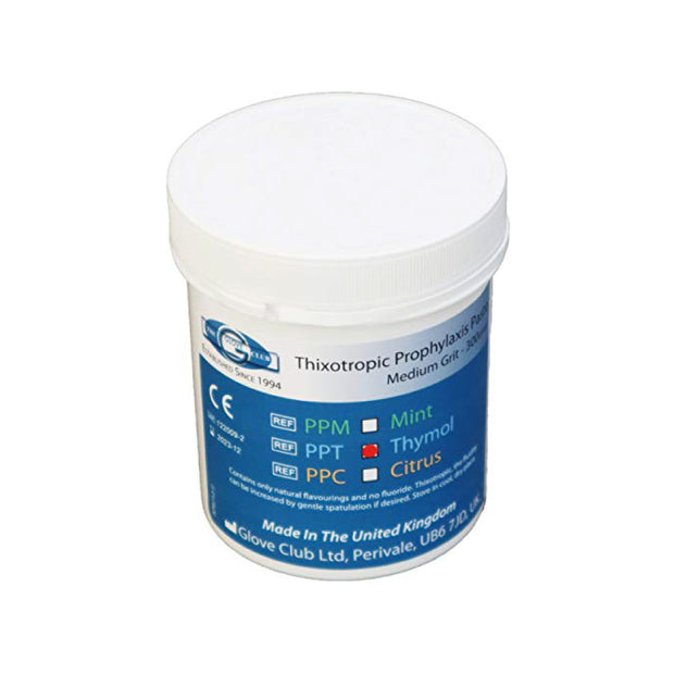 Glove Club Ltd Prophy Paste Thixotropic Thymol 300gram Medium Grit Pink Teeth Polishing Cleaning Stain Removal