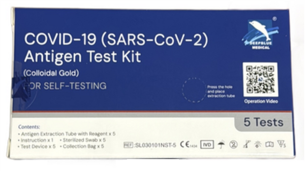 DeepBlue COVID-19 (SARS-CoV-2) Antigen Test Kit (Colloidal Gold) - 5 Pack